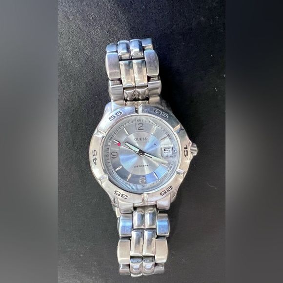 Guess Waterpro Vintage Stainless Steel Link 90’s Watch Y2K GUC! - Picture 2 of 6